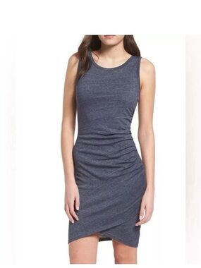 Leith Heather Navy Sleeveless Ruched Bodycon Dress